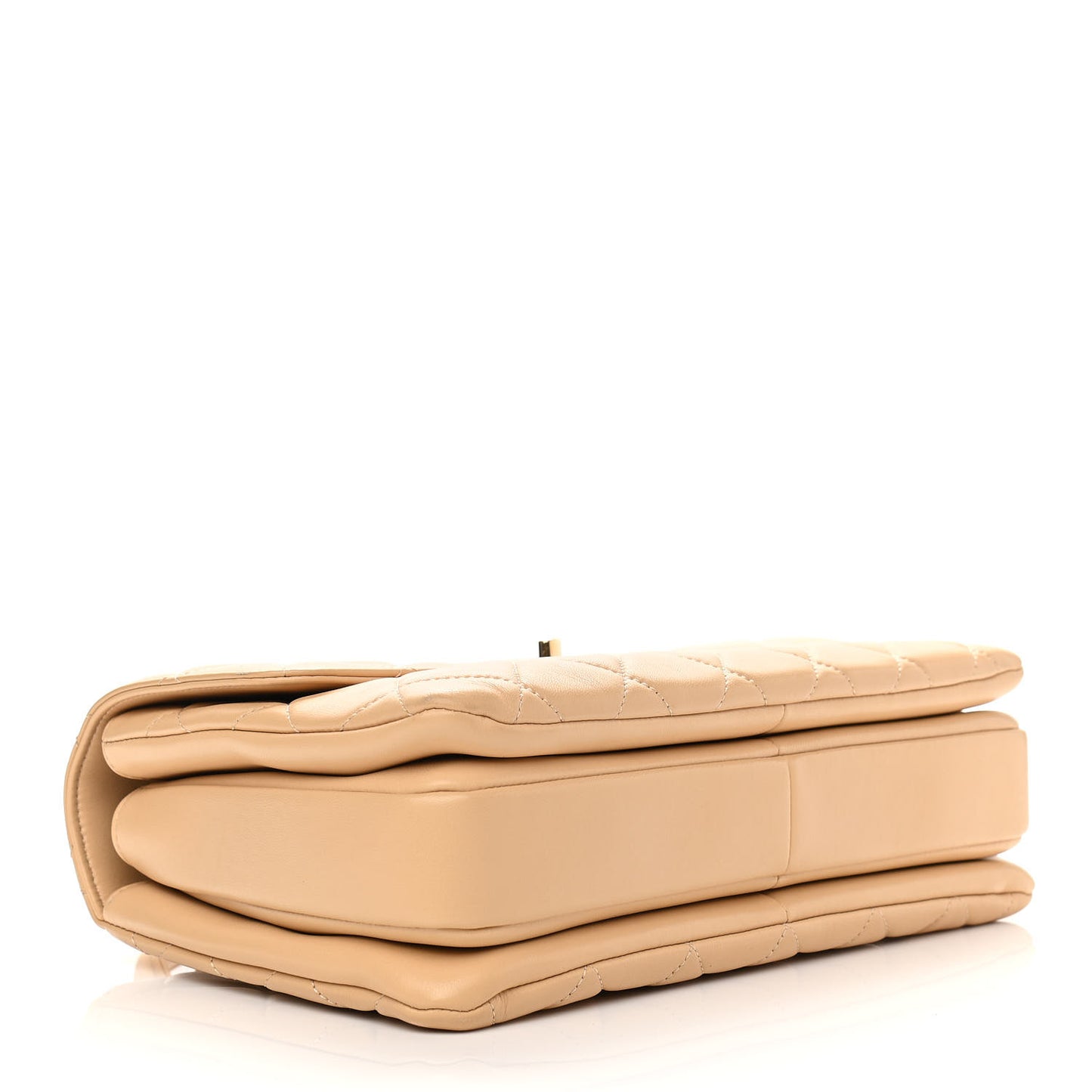 Lambskin Quilted Medium Trendy CC Flap Dual Handle Bag Beige