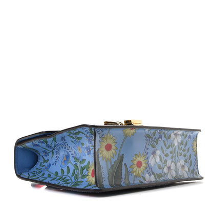 Gucci Shangai Calfskin Web New Flora Small Sylvie Shoulder Bag Azure 4 of 11