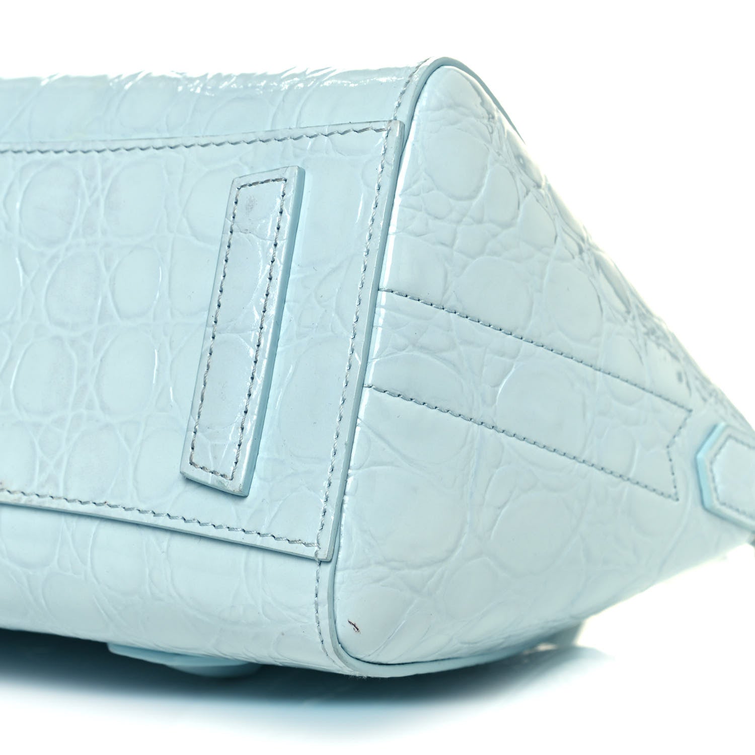Givenchy Calfskin Crocodile Embossed Mini Antigona Lock Sky Blue 11 of 15
