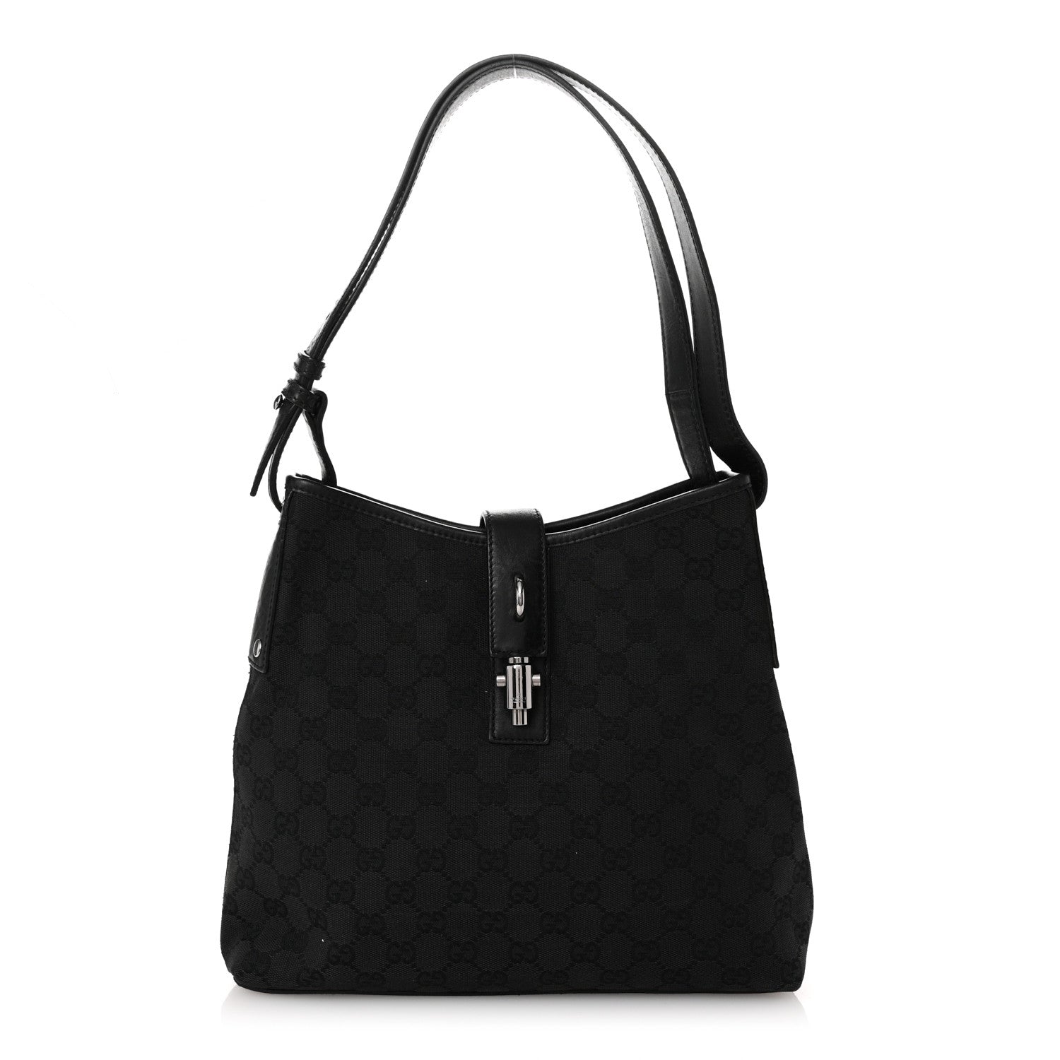Gucci Monogram Piston Shoulder Bag Black 1 of 10