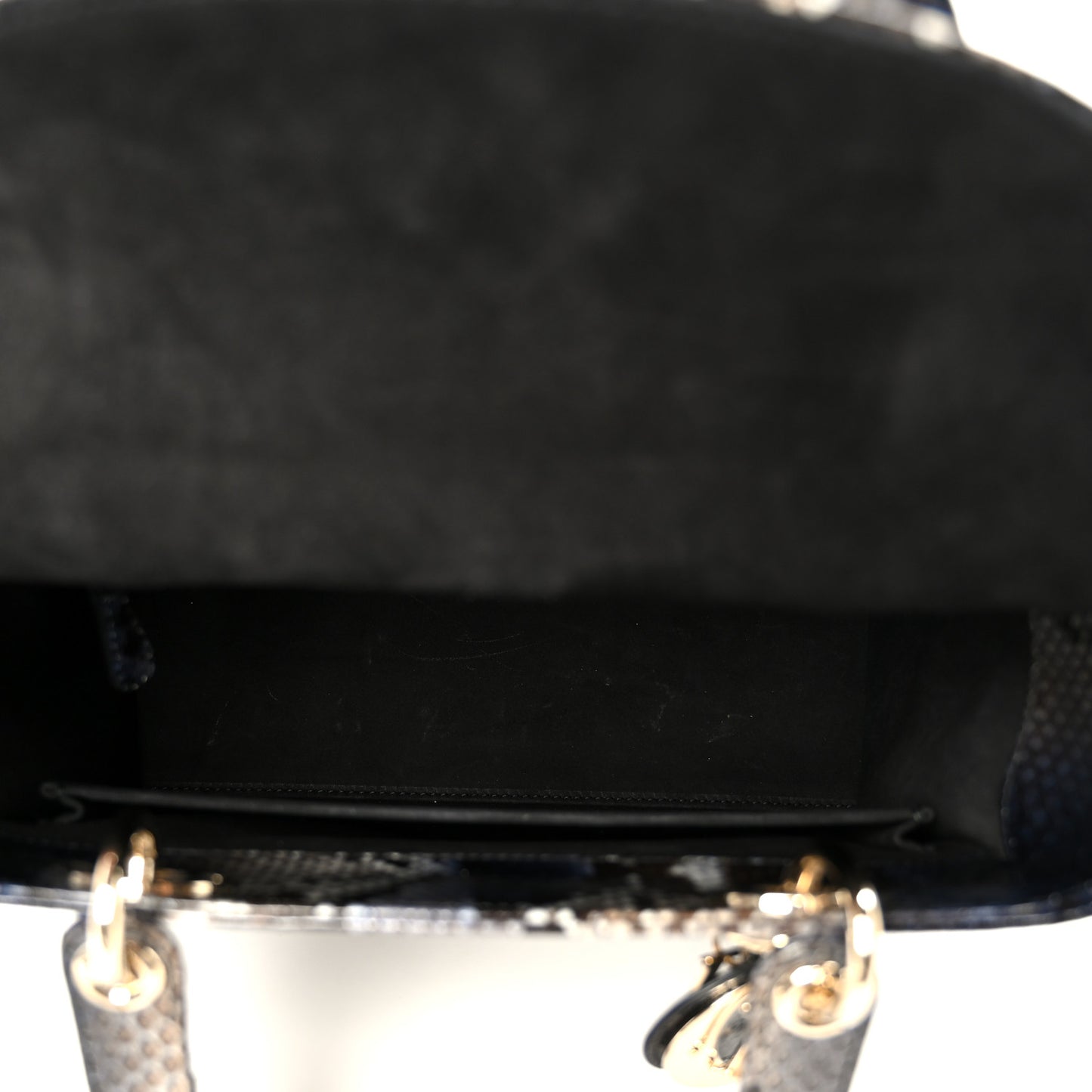 Snakeskin Small Lady Dior Bleu Multicolor