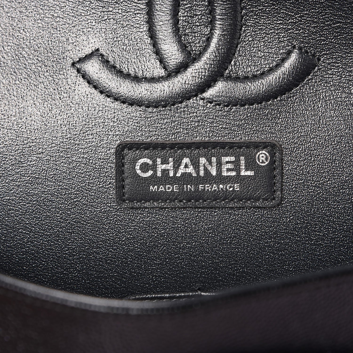 Chanel Caviar Chevron Quilted Medium Double Flap Black 6 of 10