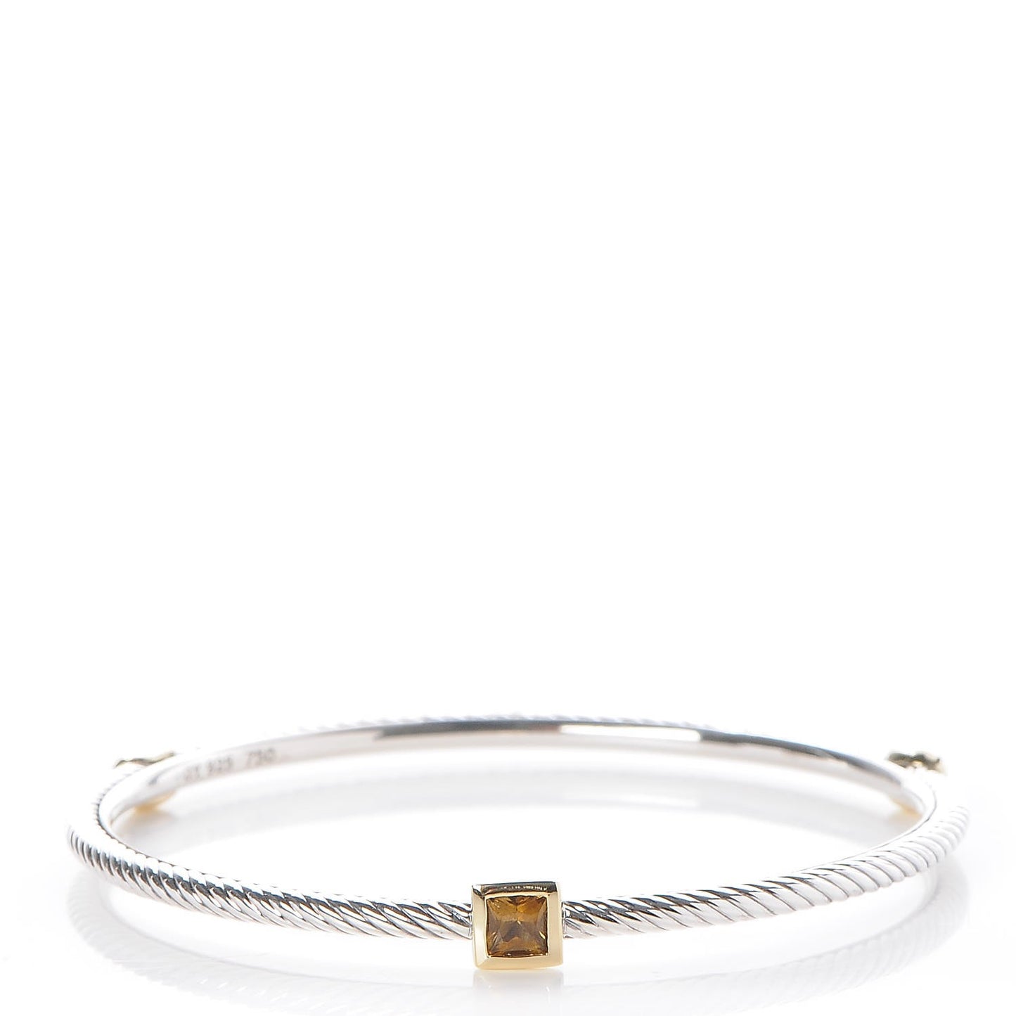 Sterling Silver 18K Gold Citrine 3mm Color Classics Three Station Bangle