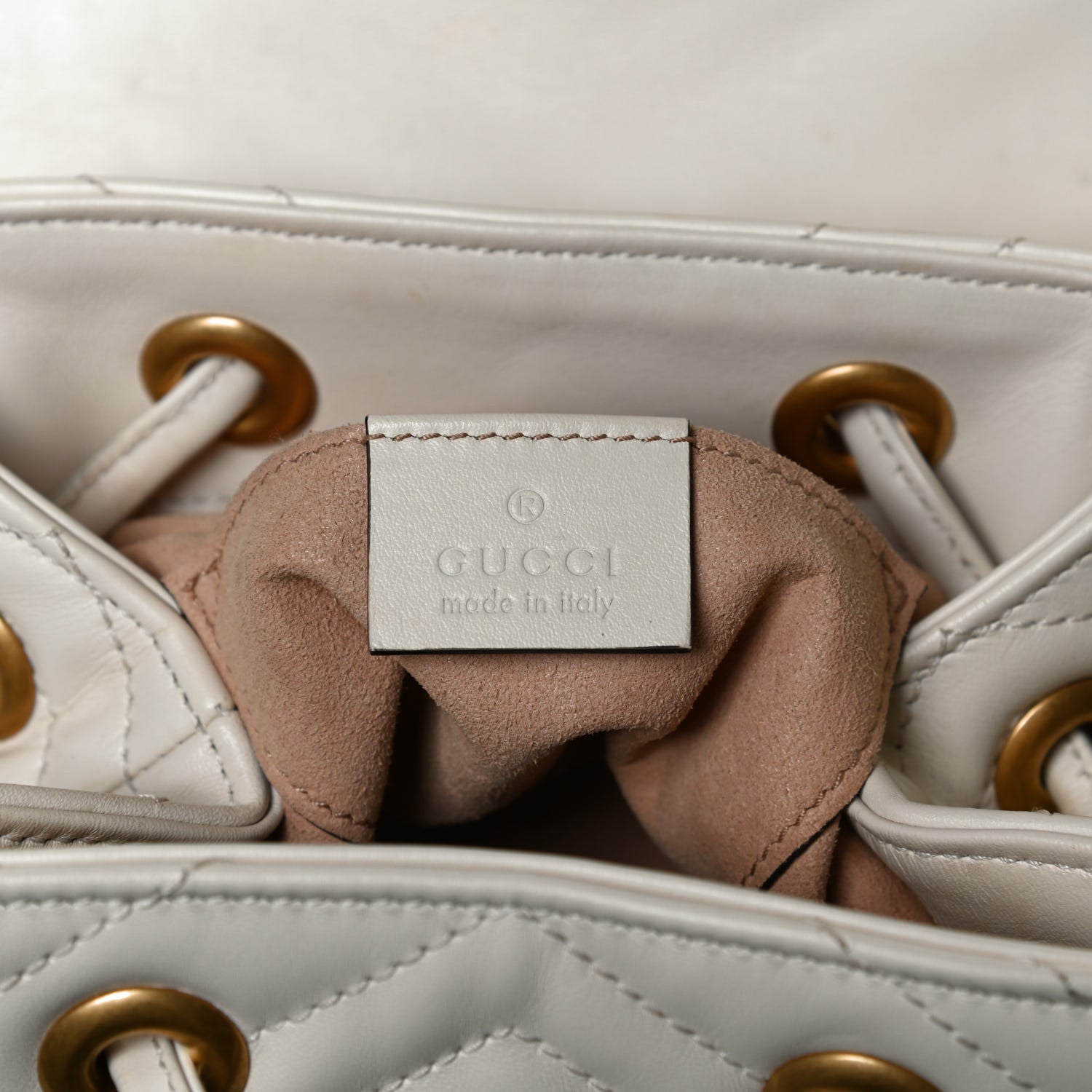 Gucci Calfskin Matelasse GG Marmont Flap Backpack White 6 of 13