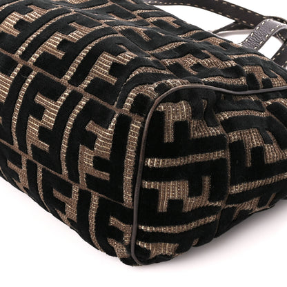 Fendi Velvet Zucca Cuoio Romano Selleria Tote Tobacco Moro 9 of 10
