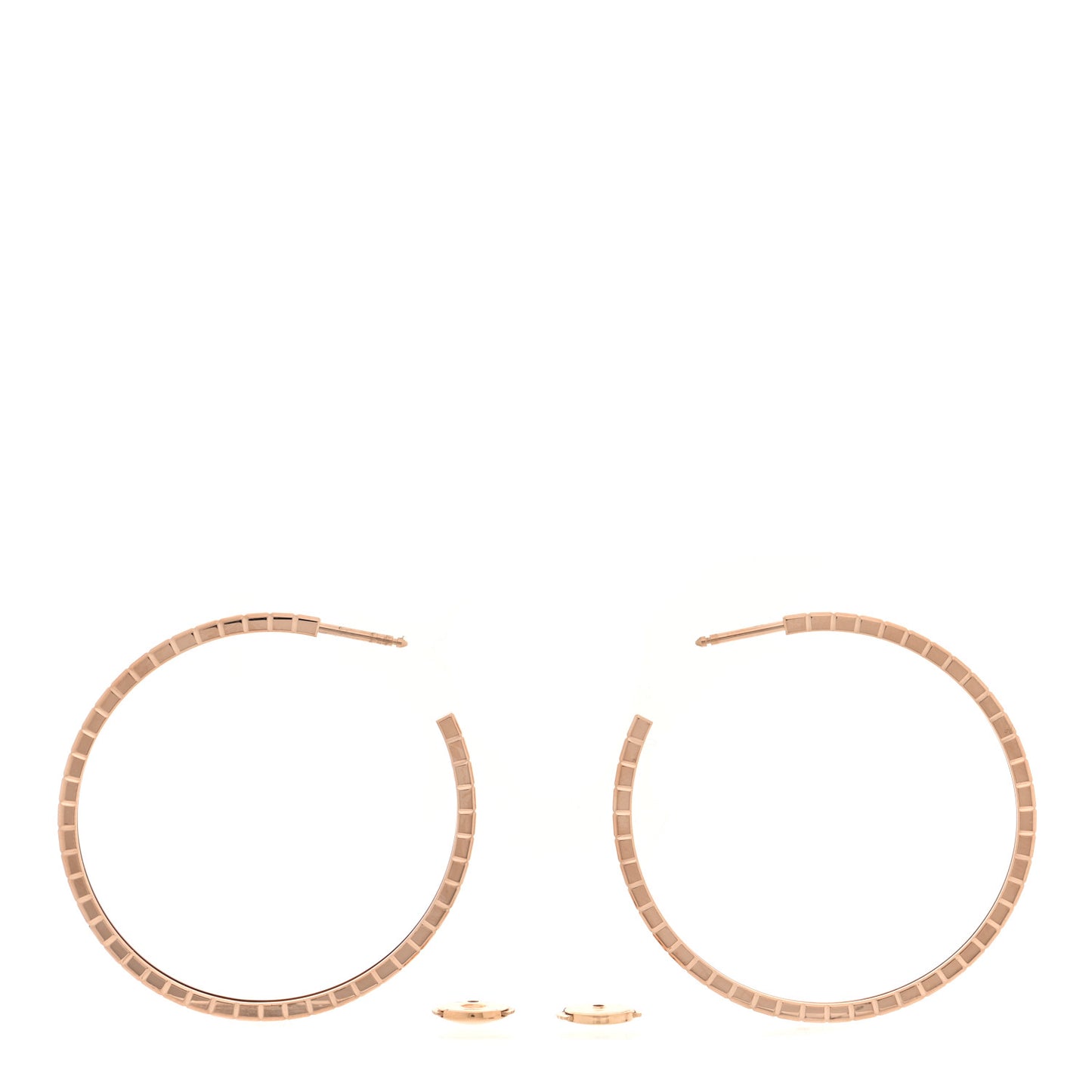18K Rose Gold Ice Cube Hoop Earrings