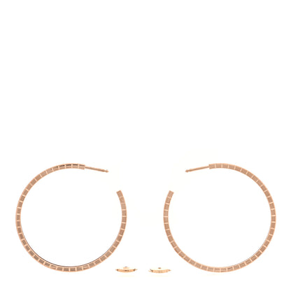 Chopard 18K Rose Gold Ice Cube Hoop Earrings 3 of 5