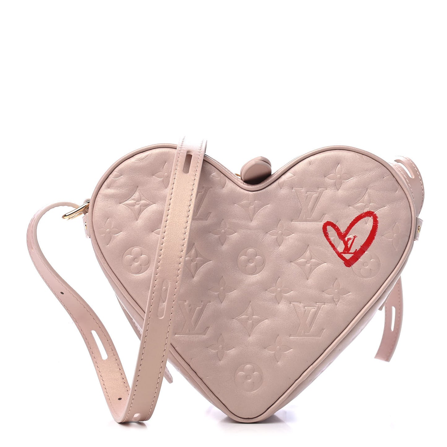 Lambskin Embossed Monogram Fall In Love Sac Coeur Light Pink