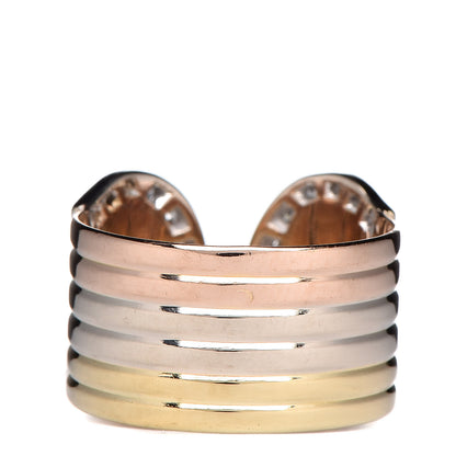 Cartier 18K Pink Yellow White Gold Diamond 13mm C De Ring 48 4.5 4 of 6