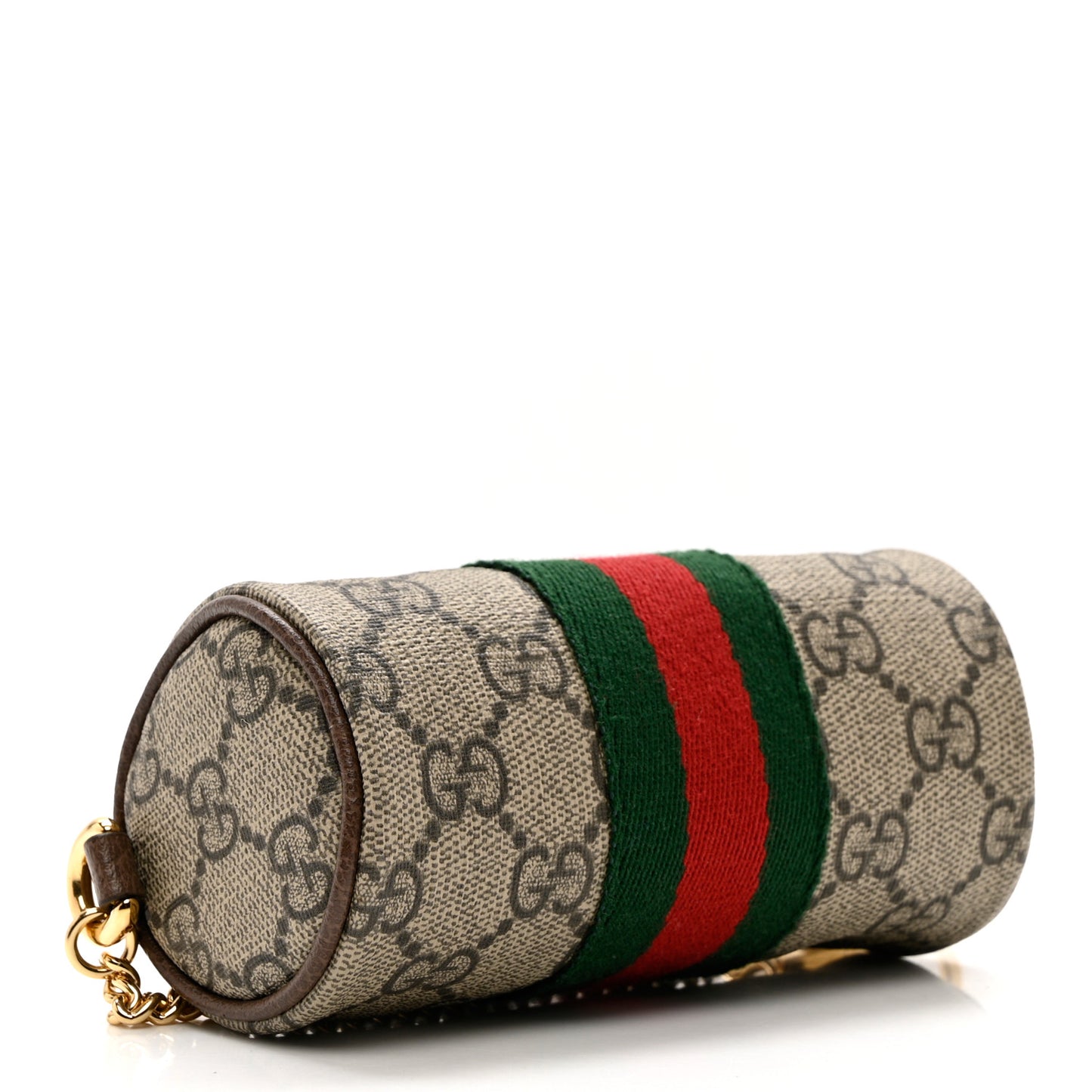 GG Supreme Monogram Web Ophidia Barrel Coin Purse Beige New Acero