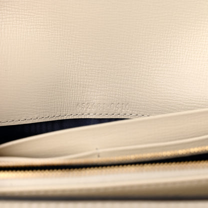 Gucci GG Supreme Monogram Textured Calfskin Web Jackie 1961 Chain Wallet Beige Ebony Mystic White 7 of 12