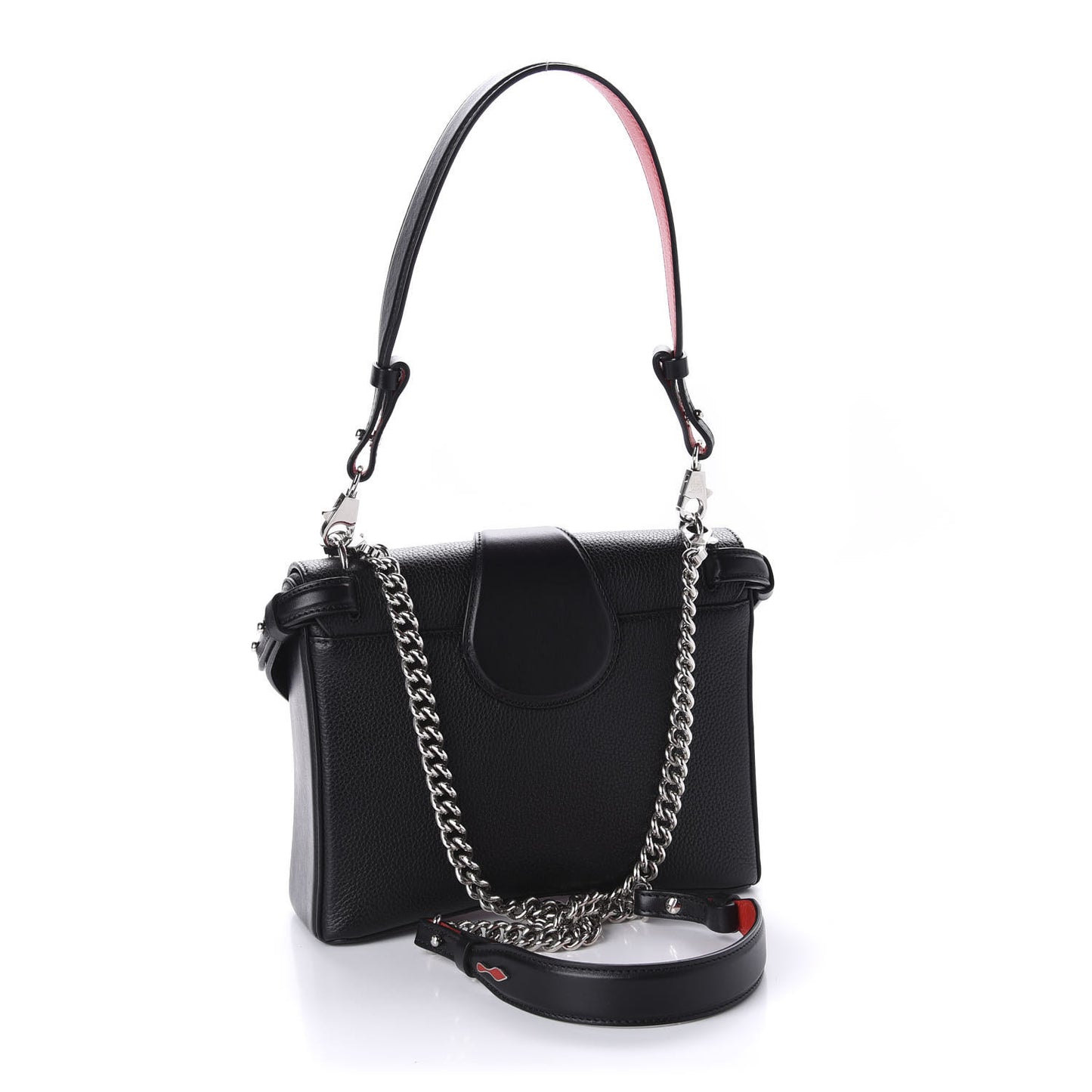 Pebbled Calfskin Small Rubylou Shoulder Bag Black