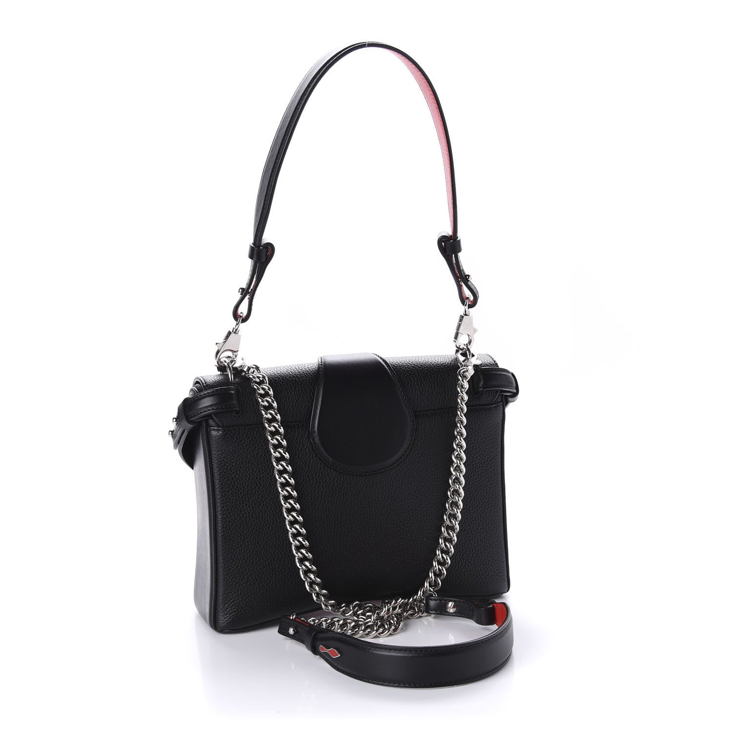 Christian Louboutin Pebbled Calfskin Small Rubylou Shoulder Bag Black 3 of 10