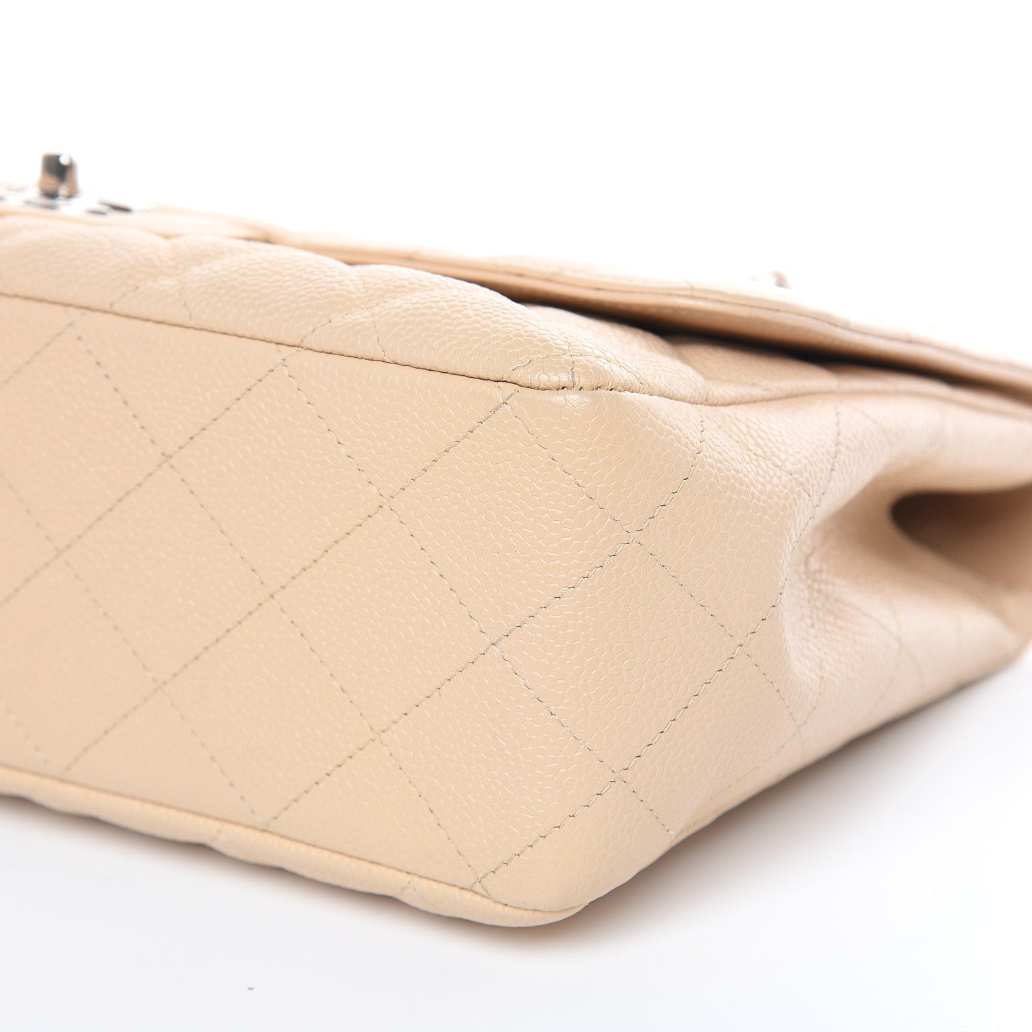 Chanel Caviar Quilted Jumbo Single Flap Beige Clair 9 of 11