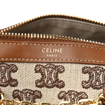 Celine Triomphe Textile Calfskin Small Boston Bag Brown 5 of 7