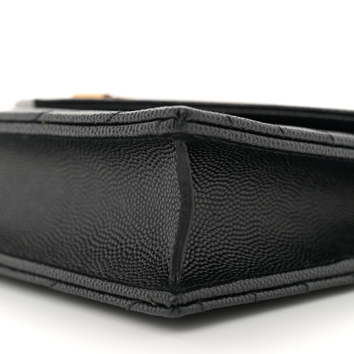 Saint Laurent Grain De Poudre Matelasse Chevron Monogram Envelope Chain Wallet Black 10 of 11