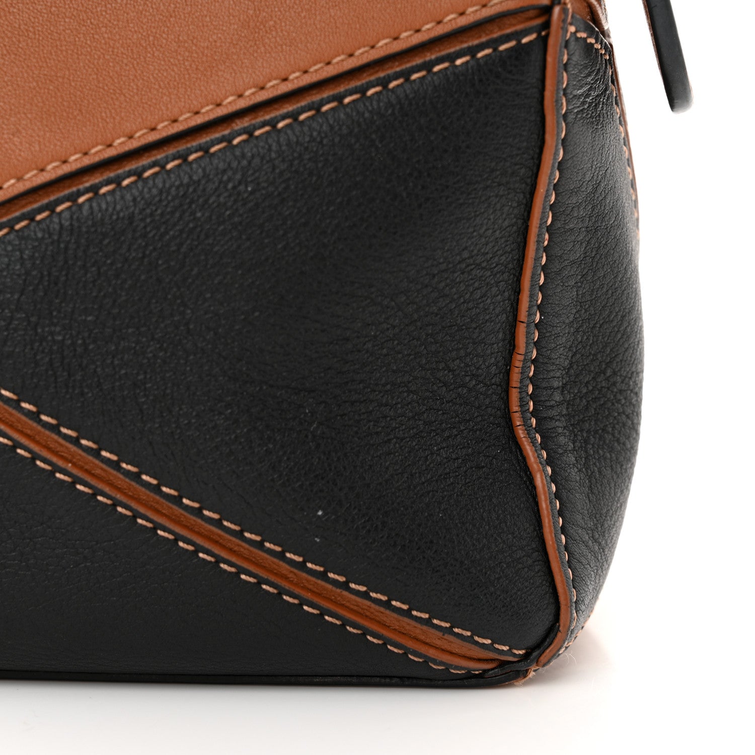 Loewe Calfskin Mini Puzzle Bag Tan Black 1611744 – FASHIONPHILE