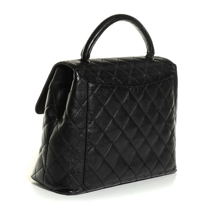 Chanel Caviar Quilted Jumbo Kelly Flap Black 3 of 9