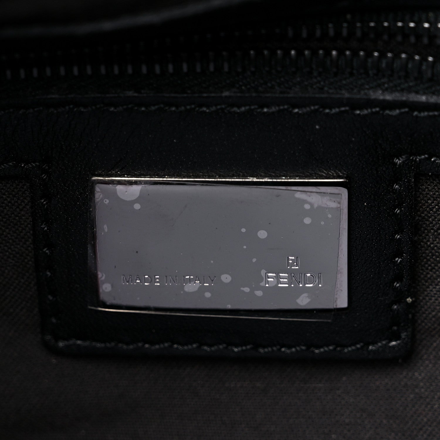 Fendi Zucchino Vitello Shoulder Bag Black 6 of 12