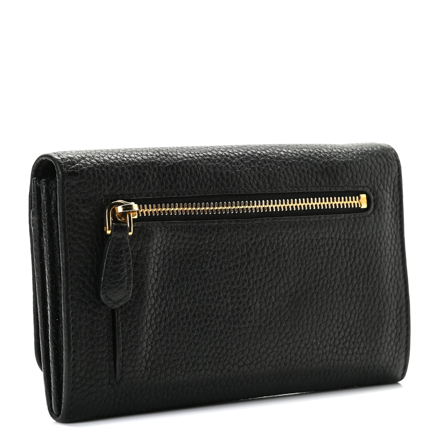 Vitello Grain Wristlet Wallet Black