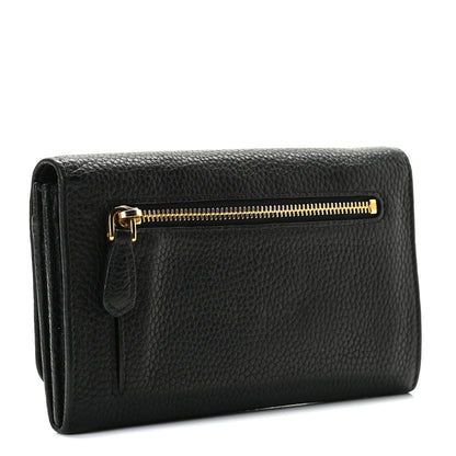 Prada Vitello Grain Wristlet Wallet Black 3 of 8