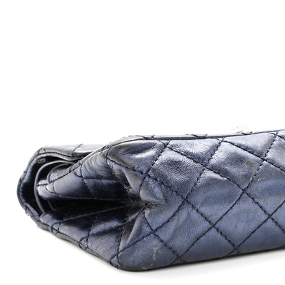 Chanel Metallic Aged Calfskin Quilted 2.55 Reissue 224 Flap Blue 9 of 10