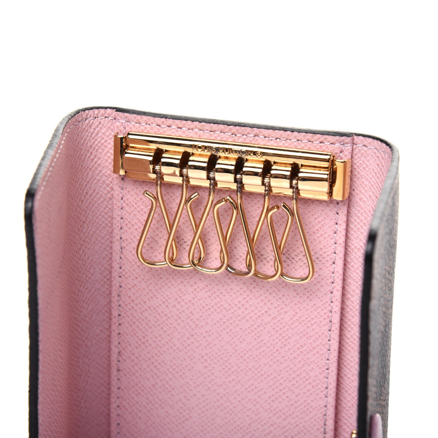 Damier Ebene Multicles 6 Key Holder Rose Ballerine