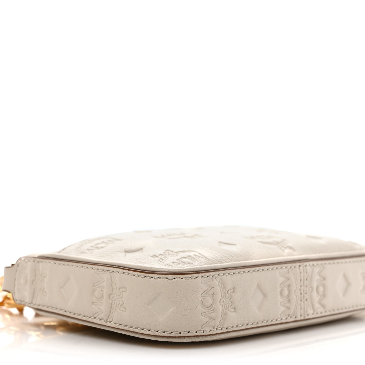 MCM Calfskin Ottomar Mini Aren Chain Crossbody Bag Oatmeal 7 of 8