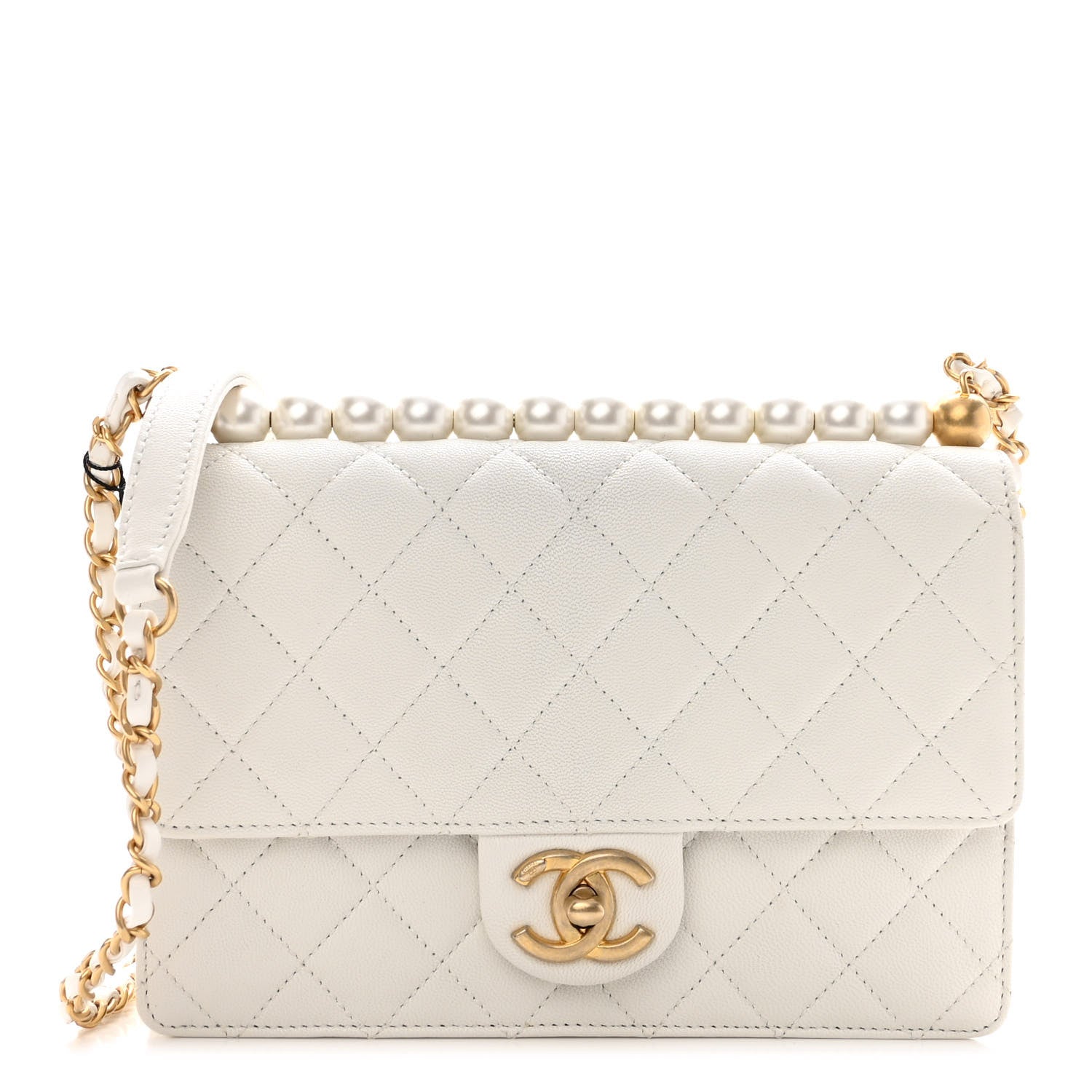 Chanel Lambskin Quilted Small Chic Pearls Flap White 1 of 10