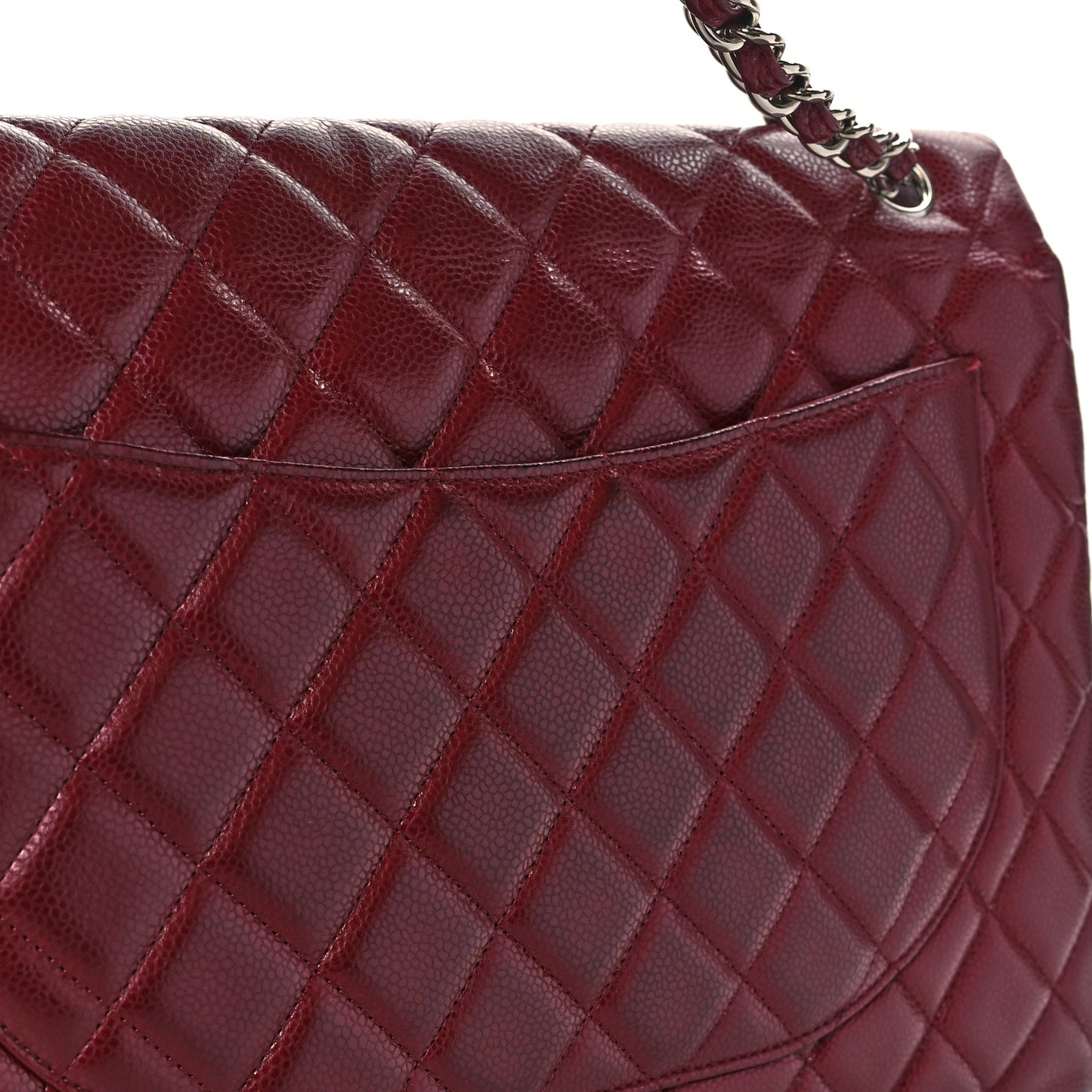 Caviar Quilted Maxi Single Flap Red