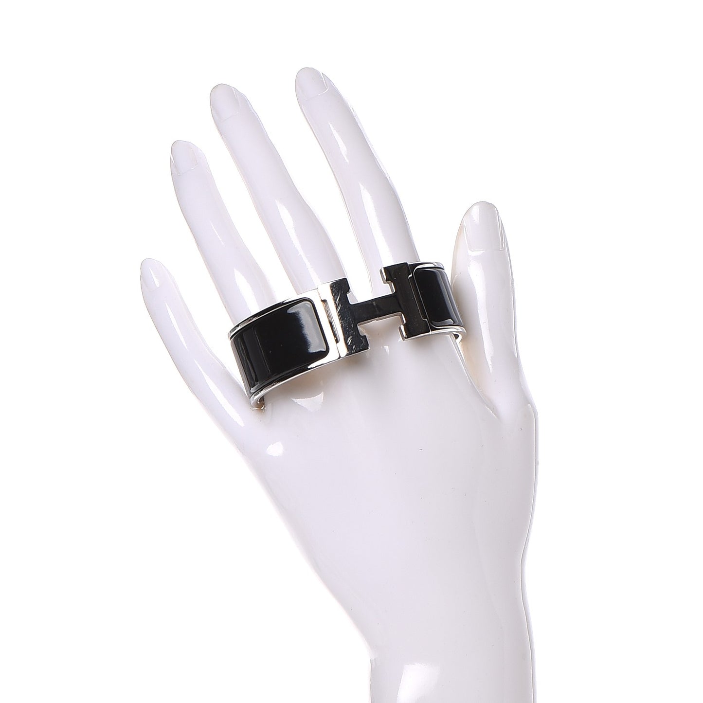 Enamel Wide Clic Clac H Bracelet PM Black