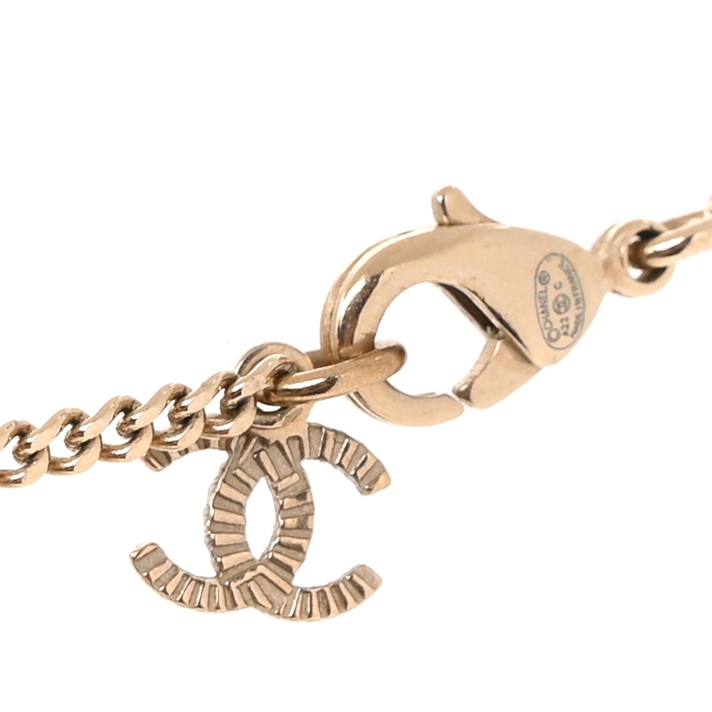Crystal CC Pendant Necklace Gold