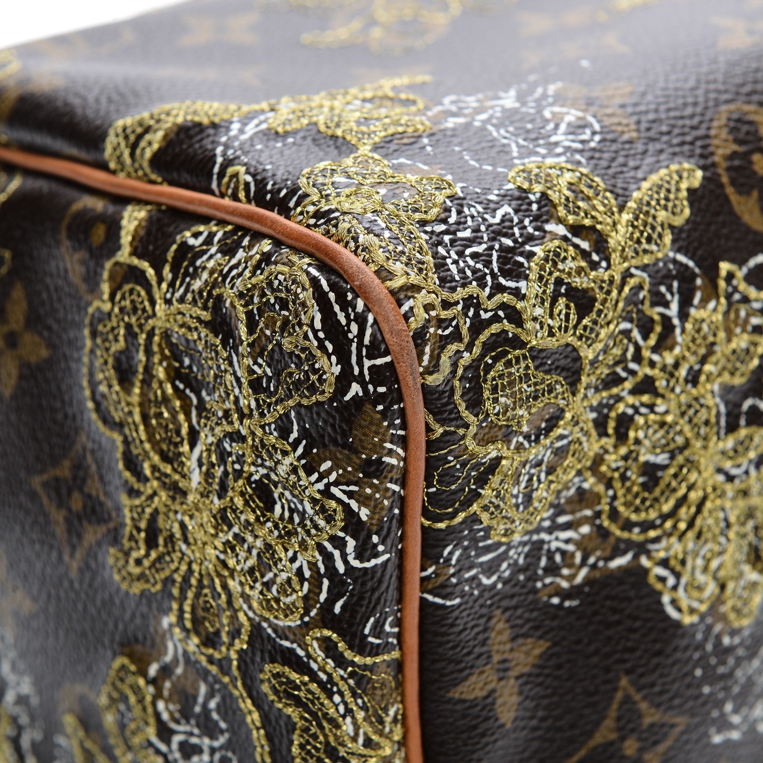 Louis Vuitton Monogram Dentelle Speedy 30 Gold 8 of 8