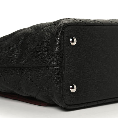 Chanel Grained Calfskin Quilted Small Daily Shopping Tote Black 9 of 17