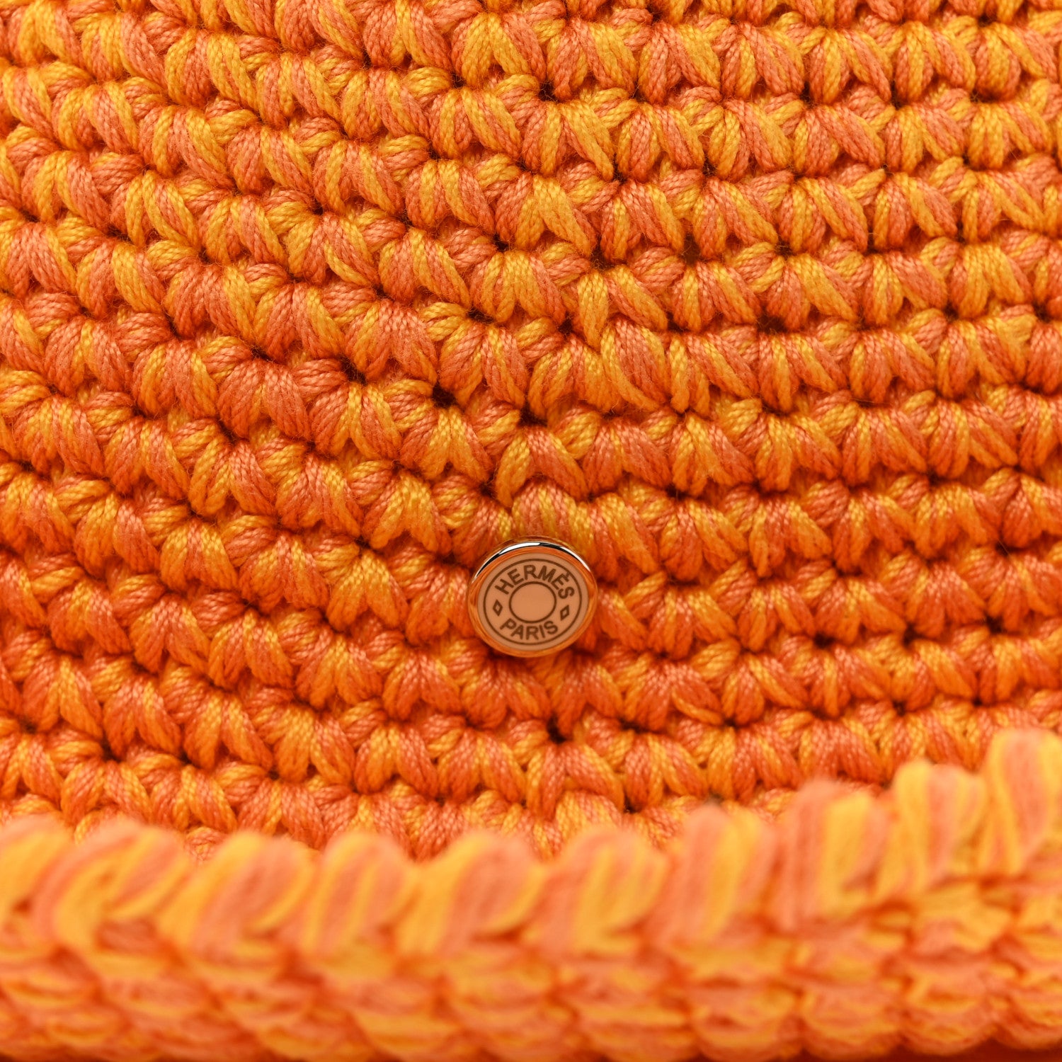 Hermes Cotton Crochet Gigi Bucket Hat M Orange 6 of 8