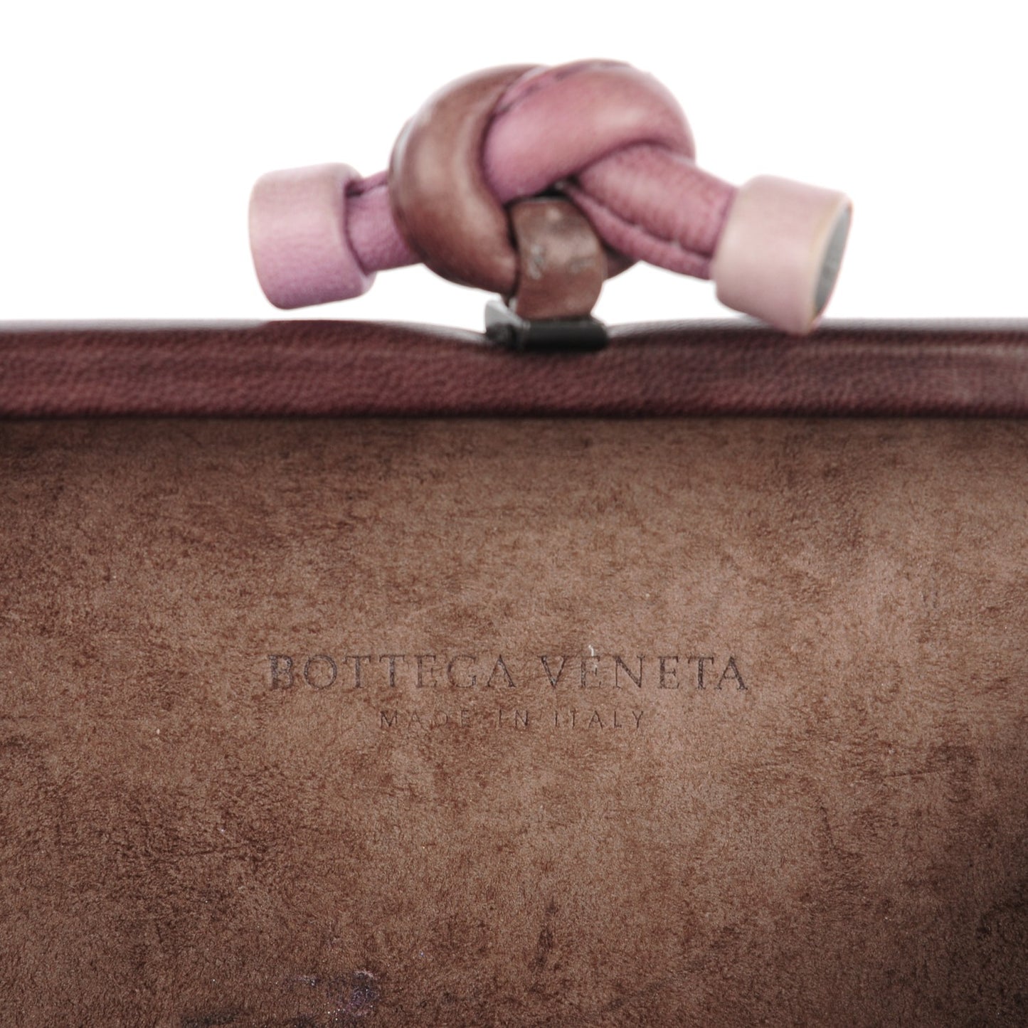 Nappa Stitched Knot Clutch Orchid