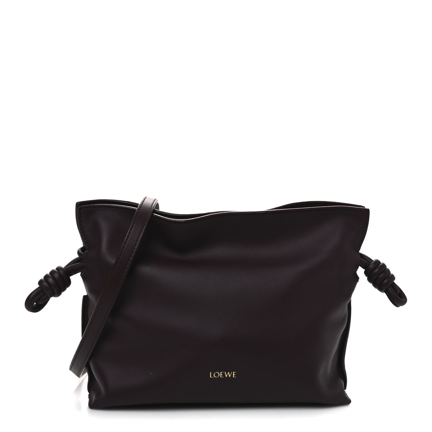 Calfskin Flamenco Knot Clutch Prune