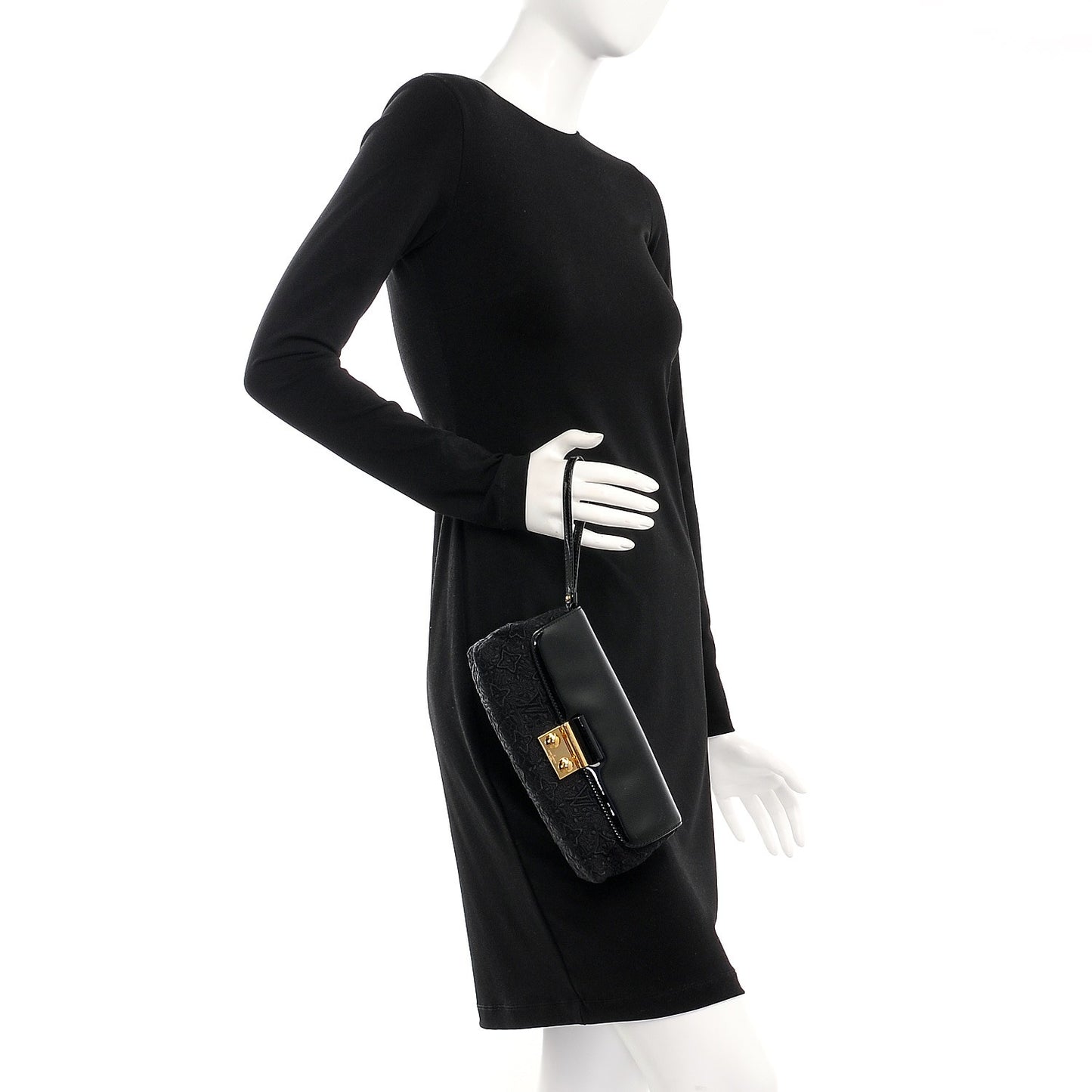 Satin Dentelle Pochette Black