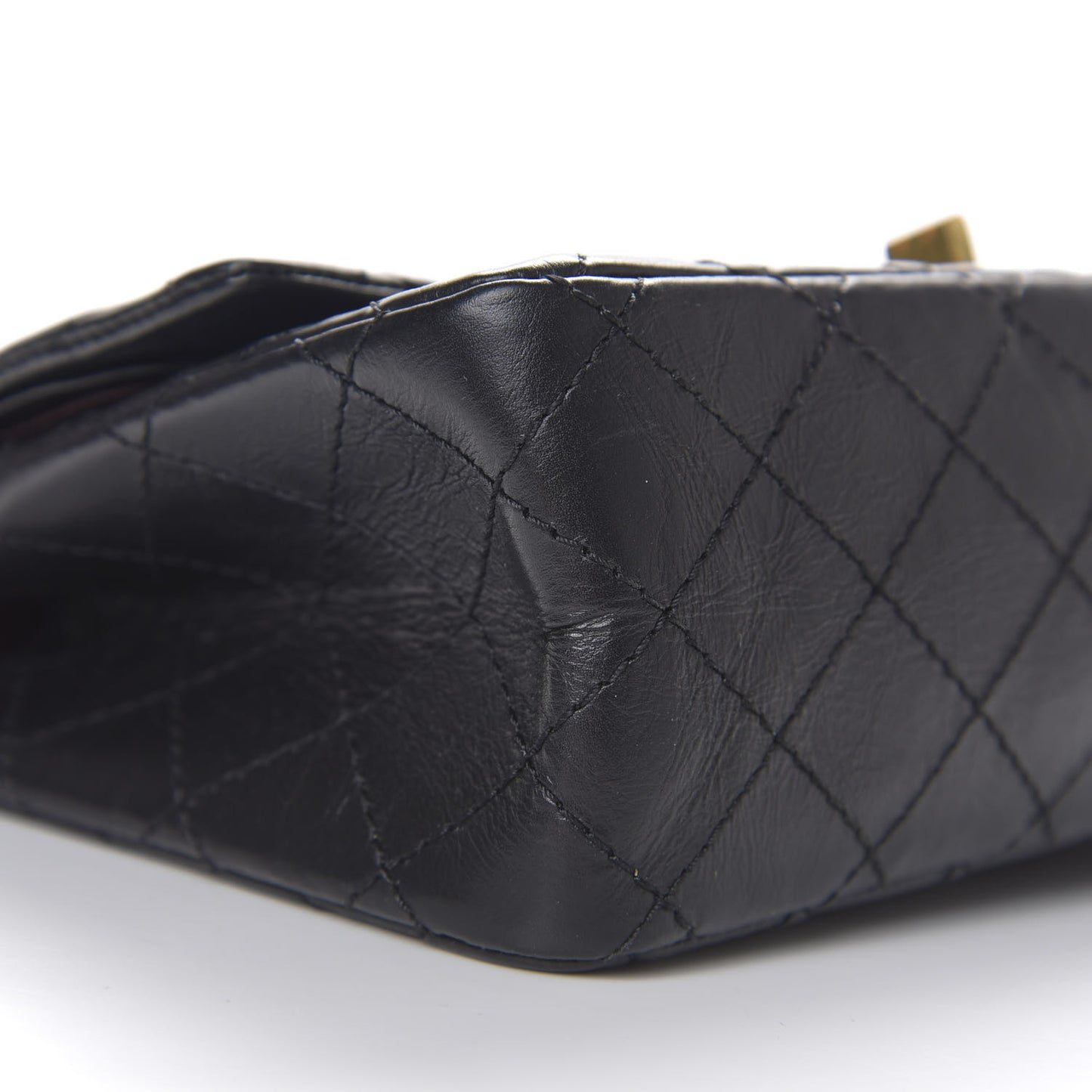 Aged Calfskin Quilted 2.55 Reissue 225 Flap Black