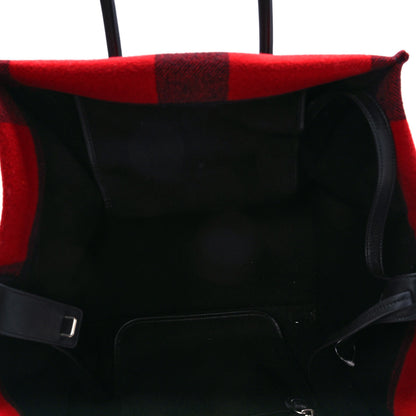 Celine Wool Tartan Medium Phantom Luggage Red 4 of 9