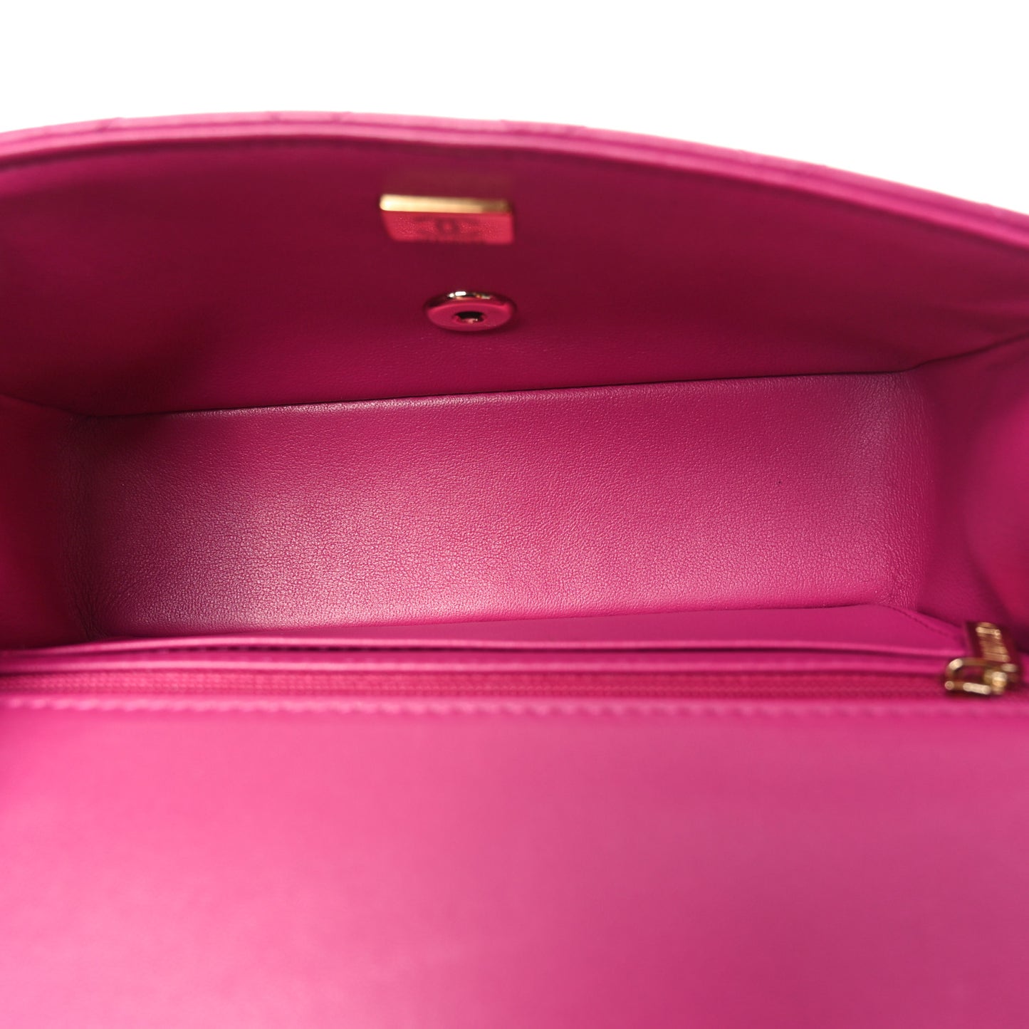 Lambskin Quilted Mini Top Handle Rectangular Flap Fuchsia