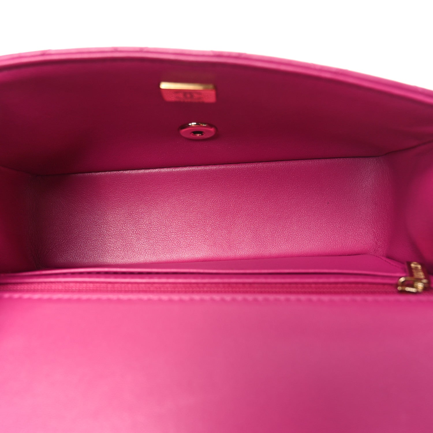 Chanel Lambskin Quilted Mini Top Handle Rectangular Flap Fuchsia 5 of 10