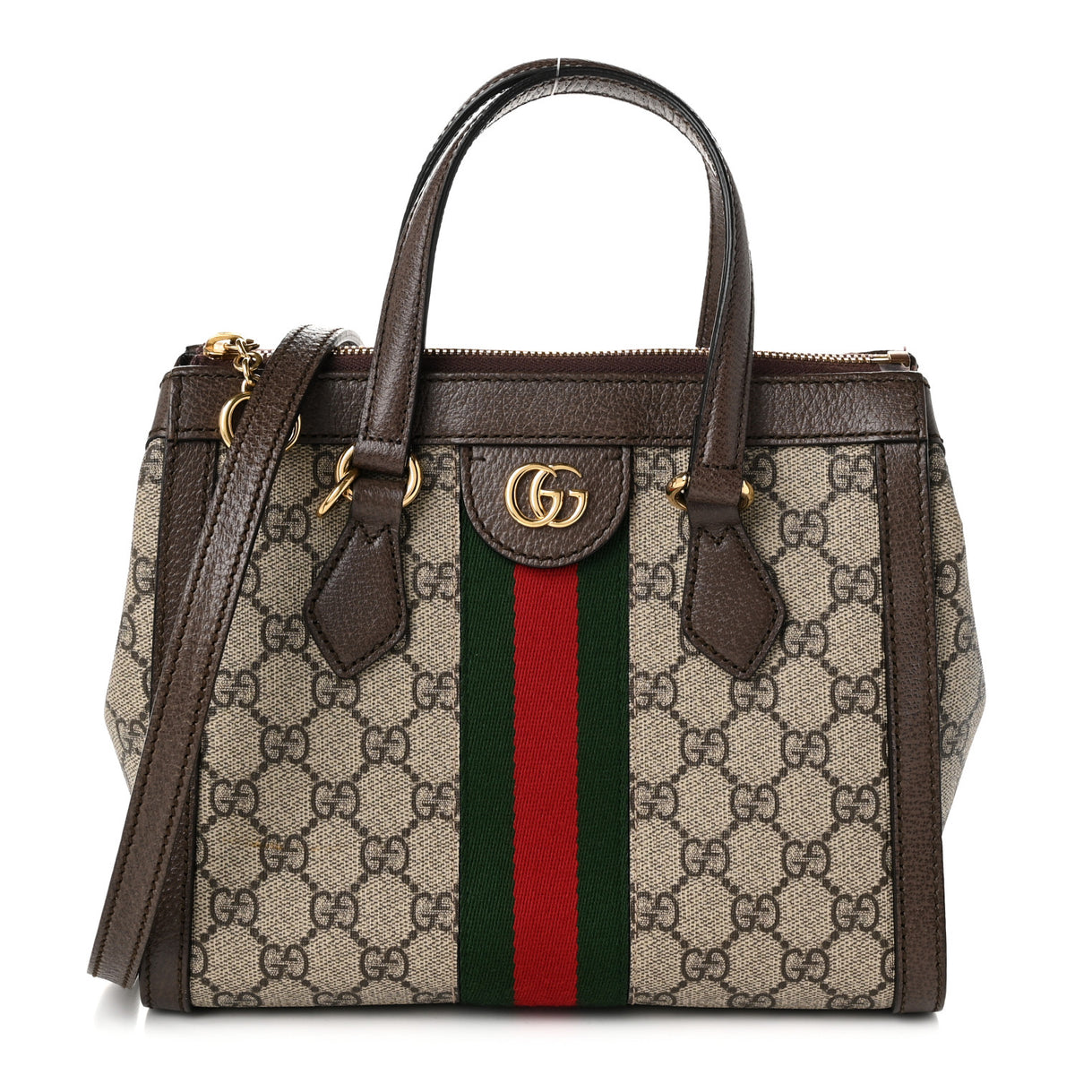 Gucci GG Supreme Monogram Small Ophidia Tote Bag Brown 1 of 10
