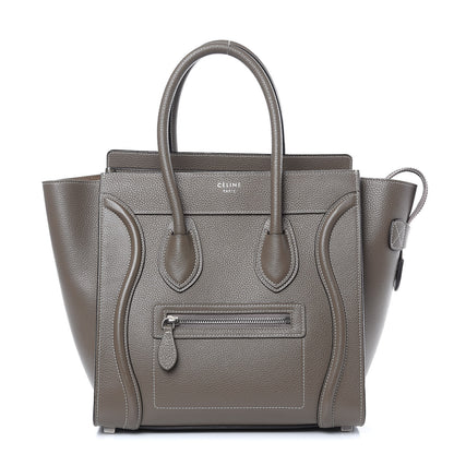 Celine Drummed Calfskin Micro Luggage Souris 1 of 11