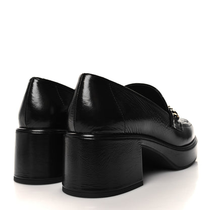 Chanel Shiny Calfskin Logo Loafers 39.5 Black 4 of 9