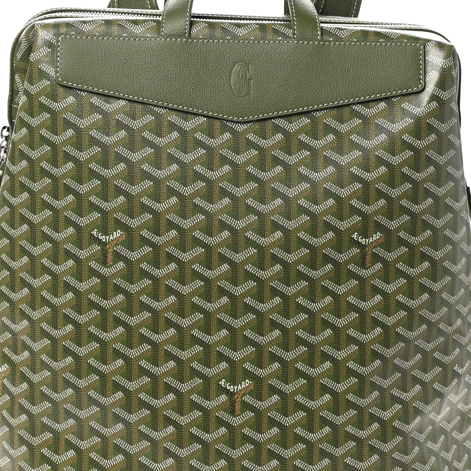 Goyard Goyardine Calfskin Cisalpin MM Backpack Khaki 7 of 9