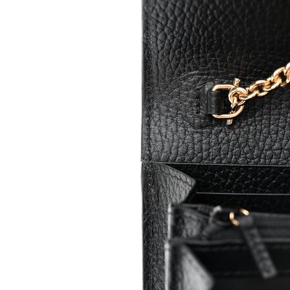 Gucci Dollar Calfskin GG Supreme Monogram Petite GG Marmont Wallet Chain Bag Black Beige Ebony 13 of 13