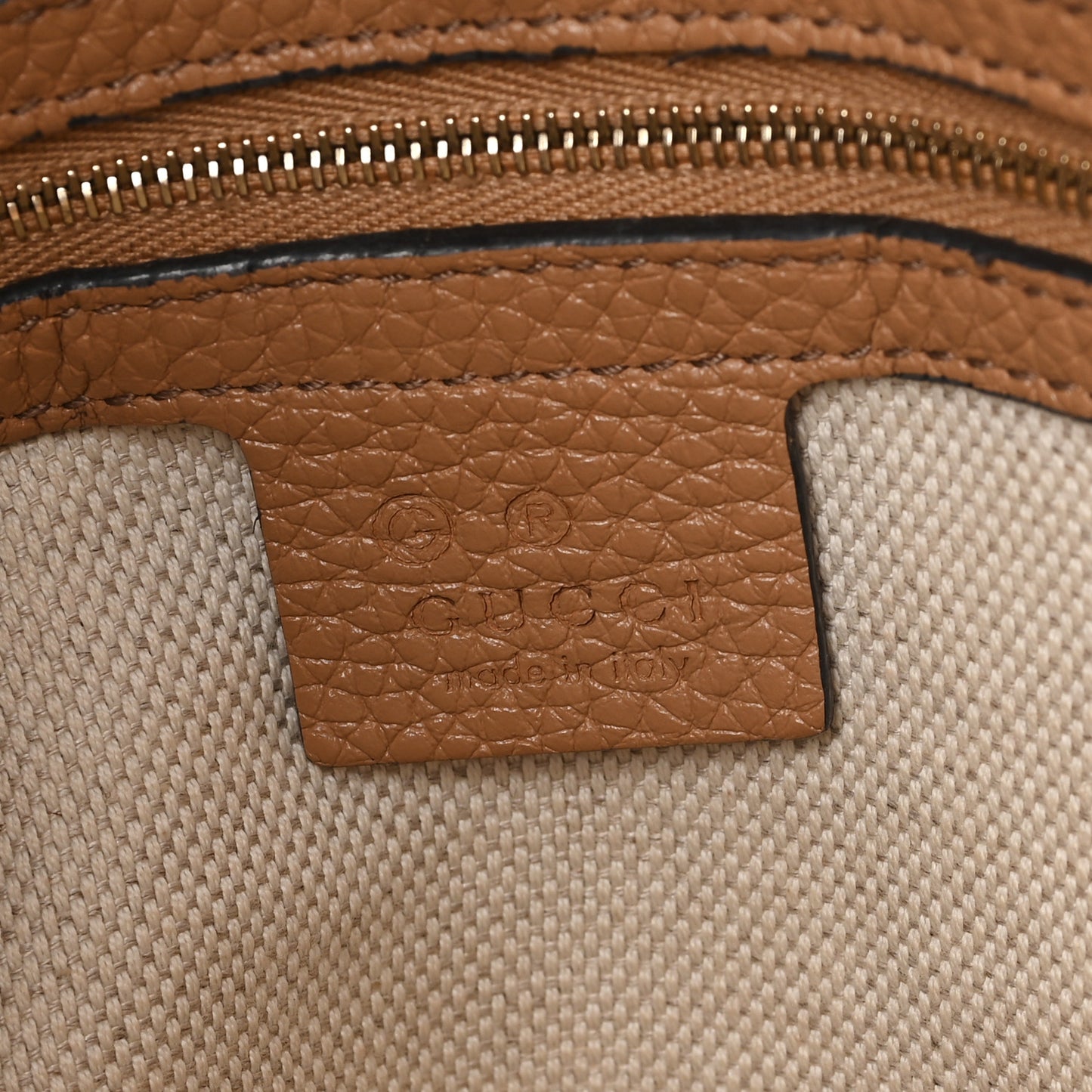 Pebbled Calfskin Medium Soho Chain Shoulder Bag Camelia