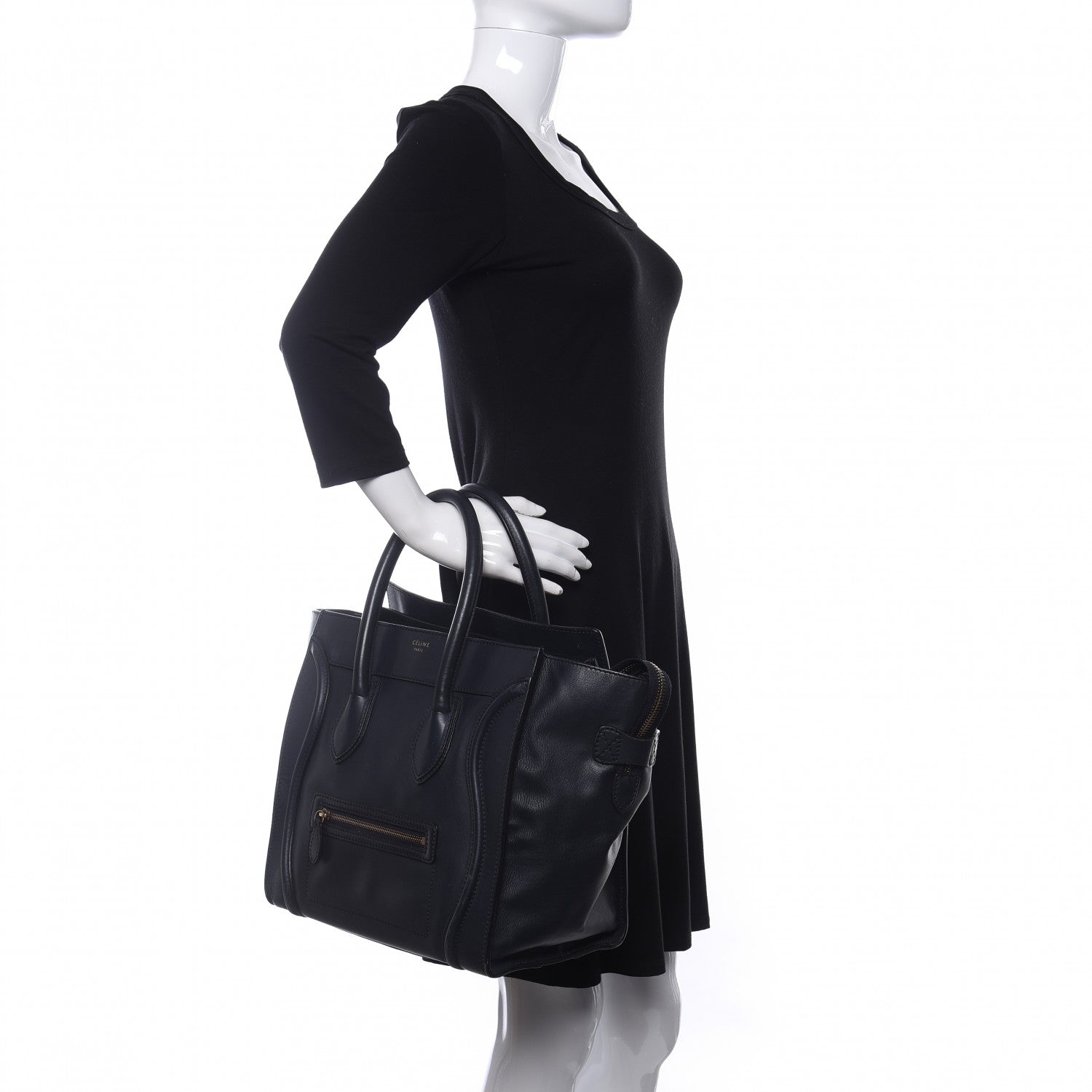 Celine Smooth Calfskin Mini Luggage Navy Blue 2 of 10