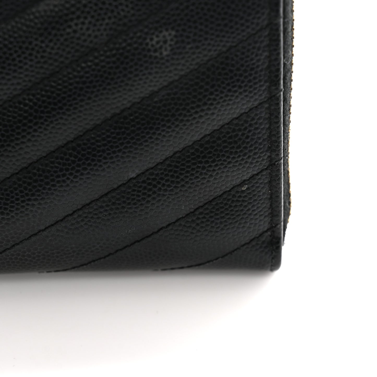 Grain De Poudre Matelasse Chevron Monogram Zip Around Wallet Black
